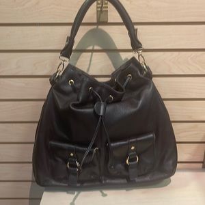 Women’s Muska Dk Brown Leather Drawstring Hobo Bag Large Italy